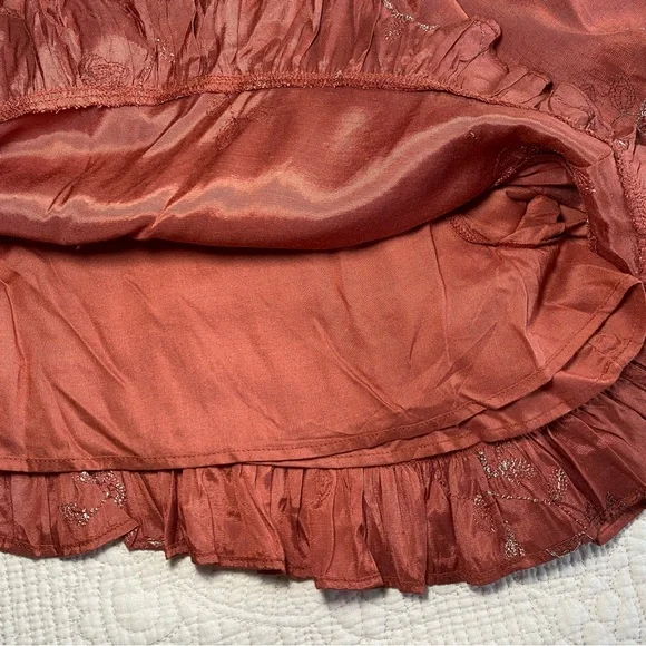 FREE PEOPLE NWT Rose/tyrie Wide Long Sleeve Ruffle V-neck Romper  Small - Picture 12 of 13